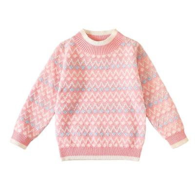 China High Quality Cute Graphic Pink Anti Shrink Sweatshirt Kids Girl Purple Sleeve Sweater Shirt Long Full Crewneck Drop Shoulder Sweatshirts for sale