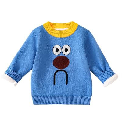 China New Design Dogs Boys Cartoon Anti-shrink Printing Blue Sweater Clothes Thick Cute Kids Tops Children Sportswear for sale