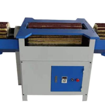 China Manual Furniture Cabinet Sander Small Wood Polishing Machine with Three Brush Rollers for sale