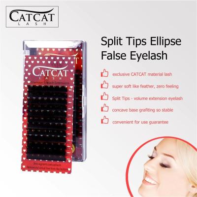 China Soft Flat Cashmere Flexible Lash Extension Wholesale Private Label Matte Eyelash Extension Grafting Lashes individual flat ellipse CATCAT for sale