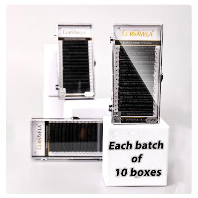 China Cursavela Ellipse Eyelash Extension 10 Cases Flexible Flat Natural Light Eyelash Extensions Black False Lashes Lot Makeup OEM/ODM for sale