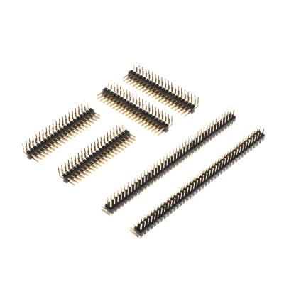 China PCB 2.54mm Pin Header Male Connector Dual Row 40 Pin PBT Right Angle Gold Flash for sale