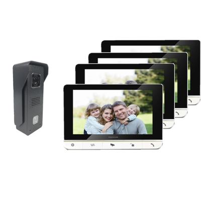 China villa video door phone intercom door bell 1080p 4 wired analog VDP kits 7 inch color monitor door bels zu verkaufen