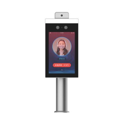 中国 8 inch Face Recognition Access Control Body Temperature Measurement Fever Scanner Machine Biometric Entry Panel 販売のため