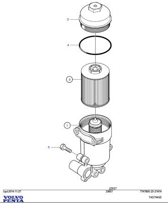 China Fuel Filter Assembly VOLVO-PENTA TAD734GE Volvo-penta 20860690 for sale