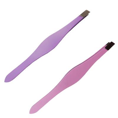 China Fashion Professional Stainless Steel Eyebrow Makeup Tool Wick Eyebrow Tweezers Best For Daily Eyelash Extension Beauty Rout for sale