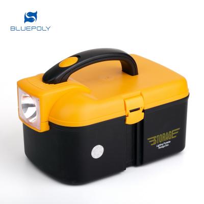 China Plastic LED Lighting Fishing Tackle Box Storage Box Plastic Tool Box For Fishing for sale