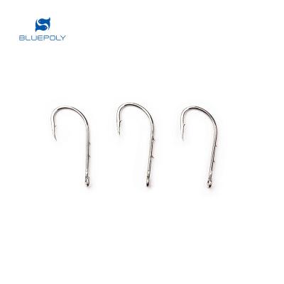 China High Carbon Steel Hook Hook With Baitholder 92247 White Nickel Plated Hook 100pcs/box for sale