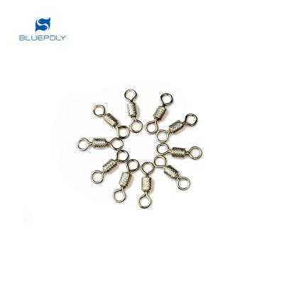 China Brass White nickel silver color rolling embossing swivel fishing rolling swivel for sale