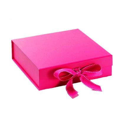 China Recyclable Custom Printed Luxury Folding Paper Gift Box With Ribbon China Manufacturer for sale