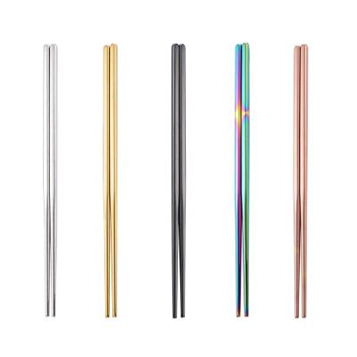 China Sustainable new style 304 Stainless Steel with box KitchenColor Chopsticks Set Anti-slip  Chopsticks for sale