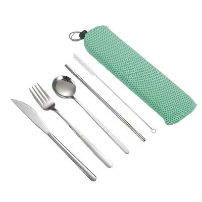 China Sustainable portable  Stainless Steel Cutlery Set  Spoon Fork Knife Sets Stainless Steel 5 Piece  Flatware Set for sale