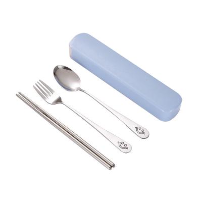 China Sustainable Smiling face handle spoon knife   With Wheat Box  Dinner Set Cutlery Set Stainless Steel Set for sale