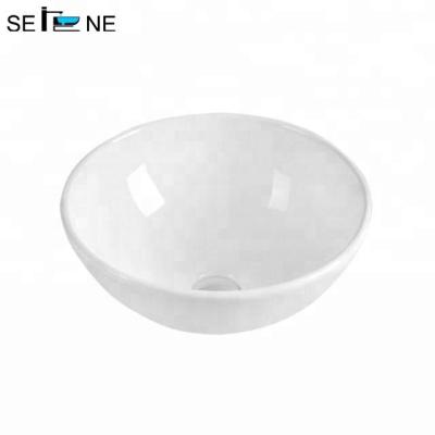 China Elegance Ceramic Sanitary Ware Factory Bathroom Round White Table Top Wash Basins for sale