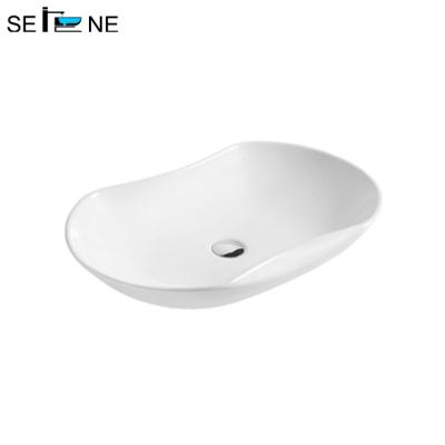 China Modern Design Serene Vitreous China Sink Restaurant Bathroom Glass Top Face Wash Basins for sale