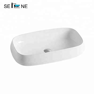 China Shampoo Sinks 2018 New Bathroom Top Mount Porcelain Sink Over Counter Art Basin Slim Edge for sale