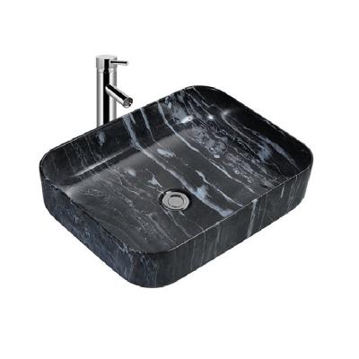 China Modern Ceramic Bathroom Sinks Lavatory Pattern Square Natural Marble Basin Sink for sale