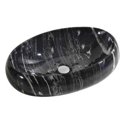 China Modern Design Pattern Sink Natural Marble Basin, Bathroom Basin, Black Stone Sink for sale