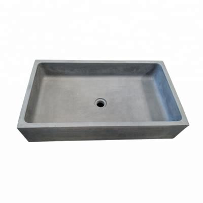 China Modern Fashion Trend Design Bathroom Toilet WC Terrazzo Concrete Basin Square Cement Bowl Sink for sale