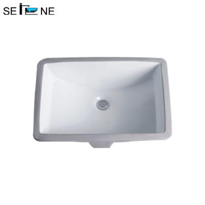 China Trend Fashion Modern Design Retangular Under Counter Mounted Wash Sink Ceramic Basin For Bathroom Vanity for sale