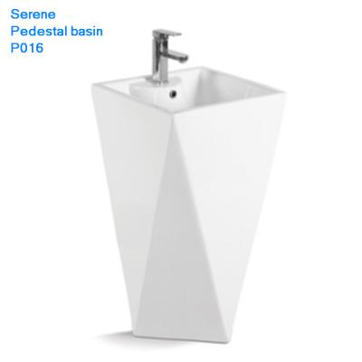 China Easy Clean Pedestal Modern Bathroom Sink Chandelier Solid Outdoor Hand Freestanding Sink for sale