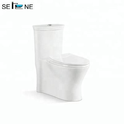 China Bathroom Ceramic Sanitary Ware Double Flushing Toilet S-trap300mm Jet Dual Flushing One Piece Siphon for sale