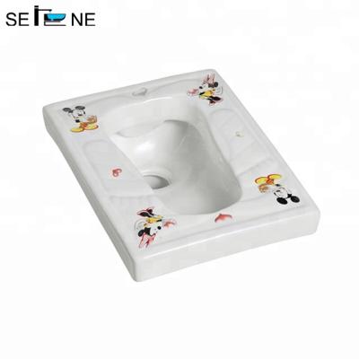 China Without Fender Toilet Kindergarten Bathroom Cartoon Preschool Children Squatting Pan for sale