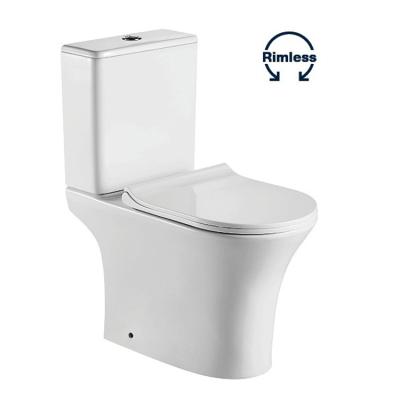 China New Two-Piece Flush Watermark Toilet Watermark Double-Flow Wall Washdown Rimless WC Toilet European CE CE for sale