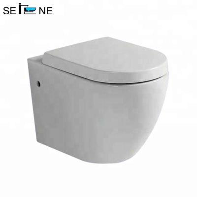 China Bathroom Ceramic Sanitary Ware Double-Flow Ware Wall Hung Toilet P Round Trap 180mm for sale