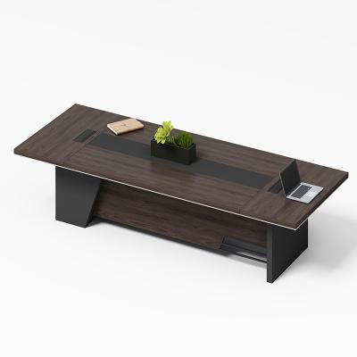 China High Quality Modern Wood Meeting Table Convertible Walnut Color Conference Table Office Furniture 4M for sale