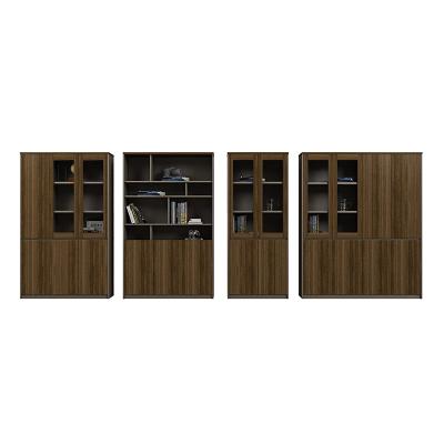 China Wholesale Convertible Modern Wooden Free Combination Desk File Cabinet Office Walnut Executive Bookcases for sale