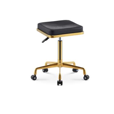 China Wholesale Gold Traditional Stylist Stool Gold Esthetician Chair For Other Head Salon Furniture Hydraulic Tattoo Chair for sale