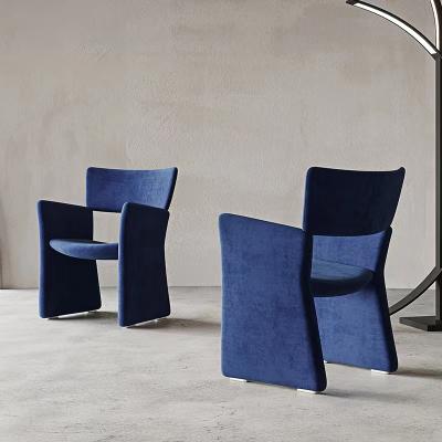 China MODERN New Design Blue Fabric Dining Chairs For Restaurants And Cafe Nordic Modern Chair For Visitors for sale