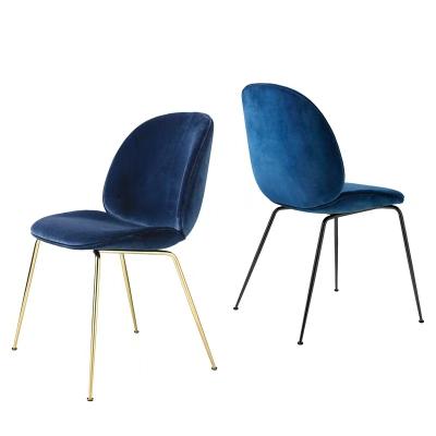 China MODERN Blue Velvet Dining Chair Metal Chairs Cheap Modern Restaurant Cafe Furniture Chair for sale