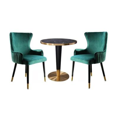 China MODERN Modern Cheap Green Velvet Dining Chairs Wooden Hotel Cafe Reception Chairs For Sale for sale