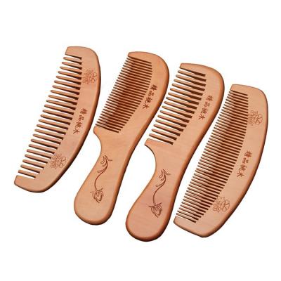 China Durable Wooden Hair Combs Cheap Peach Anti-Static Wood Cushion Amazon Success Comb Large For Gift for sale