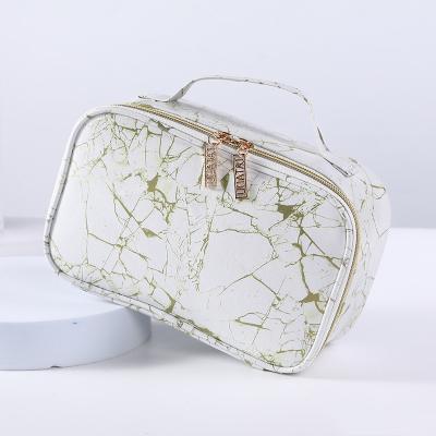 China Wholesale Marble Portable Travel Cosmetic Bag Fashion Toiletry Bag Waterproof Makeup Organizer Makeup Bags for sale