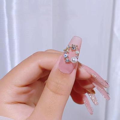 China High Quality Nail Art Accessories Gold Glitter Rhinestones Metal 3D Nail Charms Rhinestone Nail Art for sale