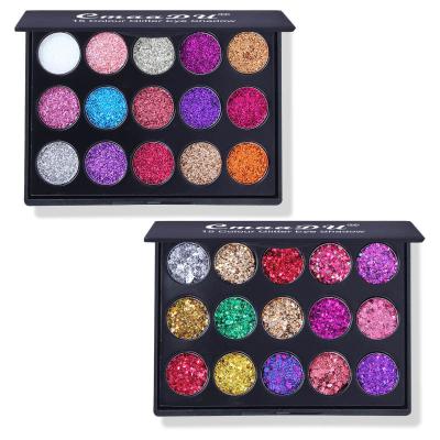 China Wholesale 15 Colors Waterproof Custom Eyeshadow Rich Color Glitter Eye Shadow High Dye Eyeshadow Palette for sale