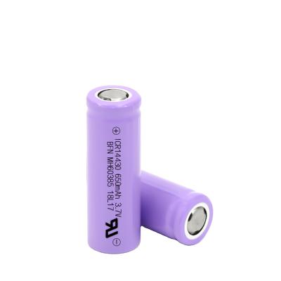 China Toys BFNbattery lithium Li-ion rechargeable battery 3.7v 650mah 14430 battery 4/5AA battery for sale