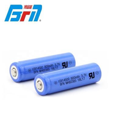 China Toys rechargeable 14500 800mAh lithium ion battery for sale