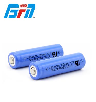 China consumer electronics bfn battery 14500 700mah 800mah hot selling cylindrical lithium ion battery cell for sale