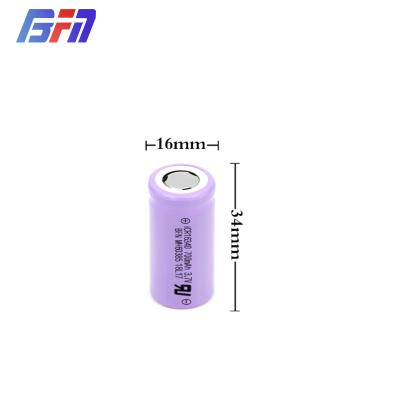 China Toys Shenzhen Manufacturers 16340 700mAh 600mAh 3.7V Lithium Ion Battery / Flashlight Battery for sale