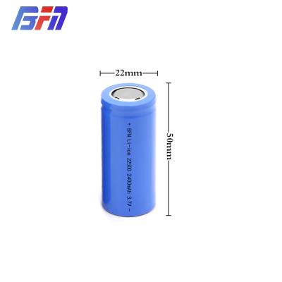 China 22500 Li-ion 3.7v 2400mah rechargeable battery for led light 22*50mm for sale