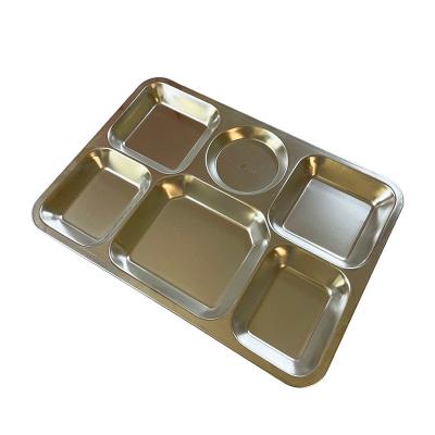 China Sustainable High Quality Stainless Steel Cartoon Tray Cute Divided Plate for Children for sale