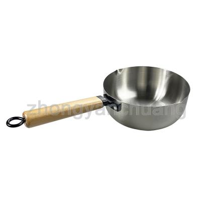 China Sustainable 2023 New Design High Quality Japanese Style Stainless Steel Snow Pan Multi-Functional Sauce Pan with Handle for sale