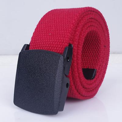 China Wholesale popular ultra light canvas belt fashion men's and women's canvas plastic steel buckle belt for sale