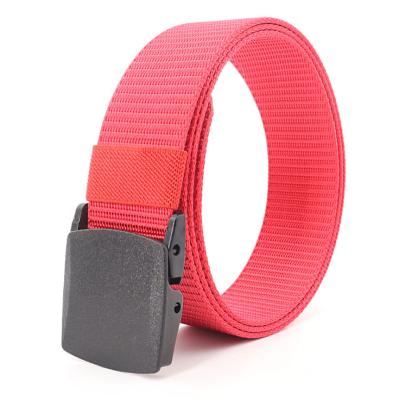 China New popular metal-free smooth nylon buckle men's and women's buckle belt men's and women's buckle belt customizable LOGO security check tactics canvas jeans for sale