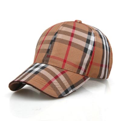 China COMMON wholesale outdoor hat men's sun protection spring and autumn peaked hat women's plaid striped baseball hat for sale