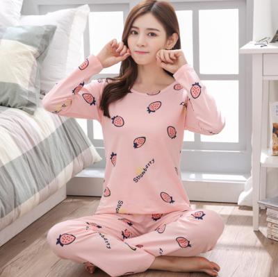 China 2021 new women's long-sleeved QUICK-DRY pajamas cute large size cartoon pajamas for sale